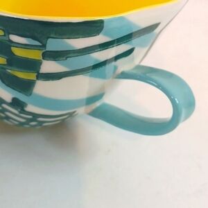 2Pc Anthropologie Art Deco Tea Cups Set of Two (2) 10 oz